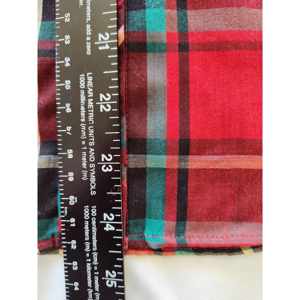 Cheryl Tiegs Women's Size 10 Plaid Collared Button-Up Shirt Red Green Black 3/4 - Picture 10 of 10